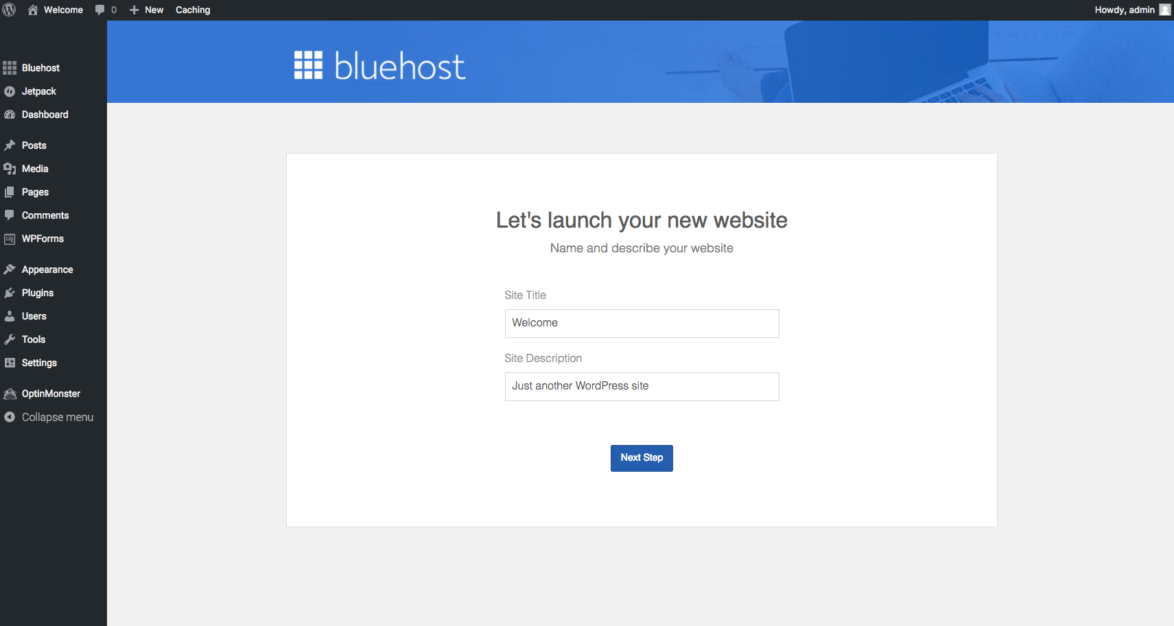 Start A Blog Bluehost Launch Site