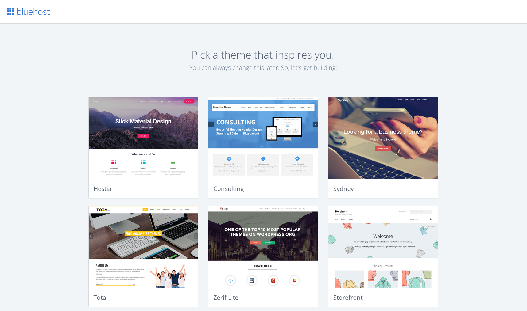 Start A Blog Bluehost 9 Pick Theme