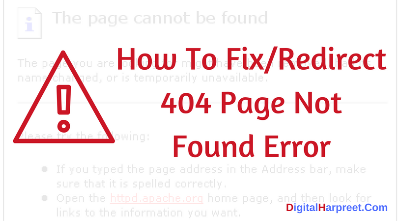 How To Fix Redirect 404 Page Not Found Error