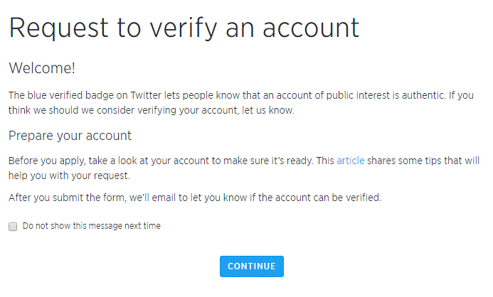 Get Verified on Twitter-part1