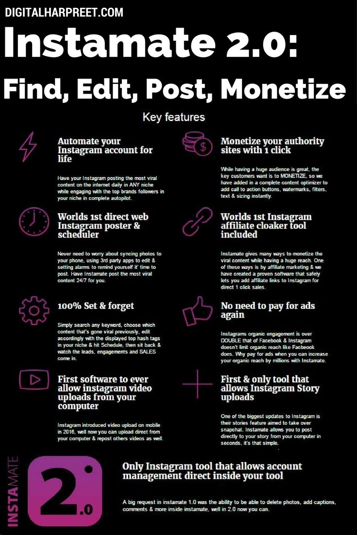 Instamate 2.0- Find, Edit, Post, Monetize